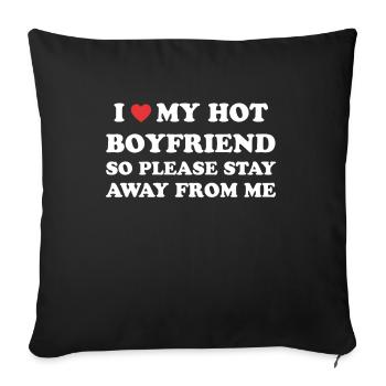 J’adore mon ami chaud - Housse de coussin décorative 45 x 45 cm - noir - Devant
