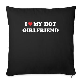 J’adore ma copine chaude - Housse de coussin décorative 45 x 45 cm - noir - Devant