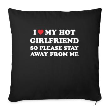Love To My Hot Girlfriend - Sofa pillowcase 17,3'' x 17,3'' (45 x 45 cm) - black - Front