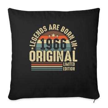 Les légendes sont nées en 1966 - Housse de coussin décorative 45 x 45 cm - noir - Devant