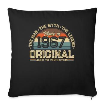 Légendaire 57e anniversaire Style rétro 1967 - Housse de coussin décorative 45 x 45 cm - noir - Devant