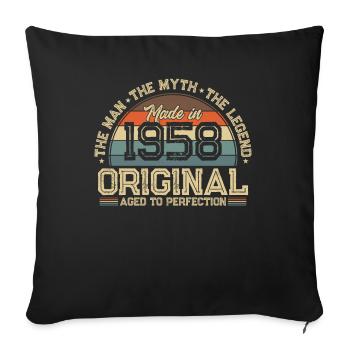 Legendary 66th birthday 1958 - Sofa pillowcase 17,3'' x 17,3'' (45 x 45 cm) - black - Front