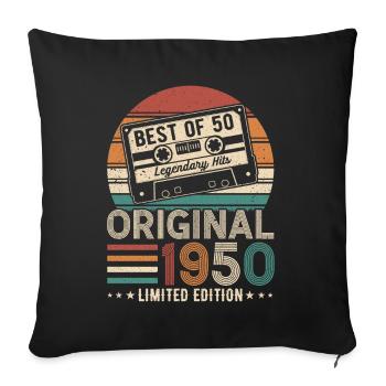 Legendary vintage '50 - Sofa pillowcase 17,3'' x 17,3'' (45 x 45 cm) - black - Front