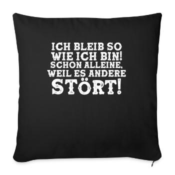 Einzigartig und Selbstbewusst - Sofakissenbezug 45 x 45 cm - Schwarz - Vorne