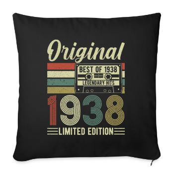 Legendary Vintage 1938 Birthday Shirt - Sofa pillowcase 17,3'' x 17,3'' (45 x 45 cm) - black - Front