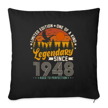 Vintage birthday joy 1948 - Sofa pillowcase 17,3'' x 17,3'' (45 x 45 cm) - black - Front