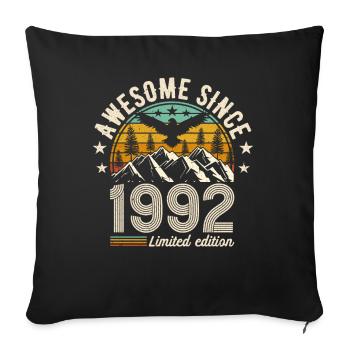 Vintage 1992 birthday joy - Sofa pillowcase 17,3'' x 17,3'' (45 x 45 cm) - black - Front