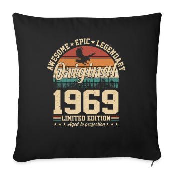 Legendary 1969 Birthday - Sofa pillowcase 17,3'' x 17,3'' (45 x 45 cm) - black - Front