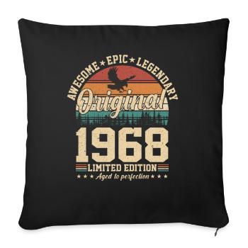 Légendaire 56e anniversaire Style rétro 1968 - Housse de coussin décorative 45 x 45 cm - noir - Devant