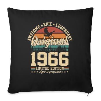 Geburtstag 1966 - Vintage Jubiläum - Sofakissenbezug 45 x 45 cm - Schwarz - Vorne