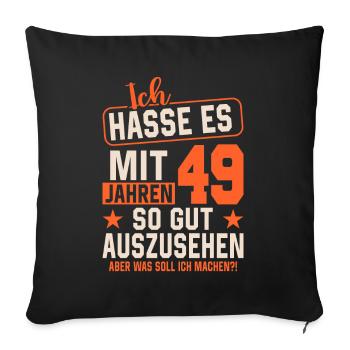 Lebendige Legende mit 49 Jahren - Sofakissenbezug 45 x 45 cm - Schwarz - Vorne