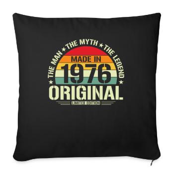 Millésime légendaire '76 - Housse de coussin décorative 45 x 45 cm - noir - Devant