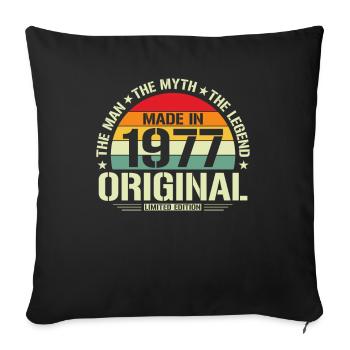 Année d'anniversaire légendaire 77 - Housse de coussin décorative 45 x 45 cm - noir - Devant