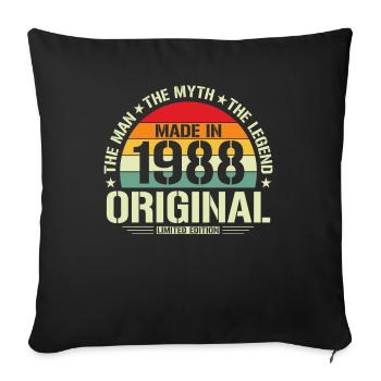 Legendary vintage 1988 - Sofa pillowcase 17,3'' x 17,3'' (45 x 45 cm) - black - Front
