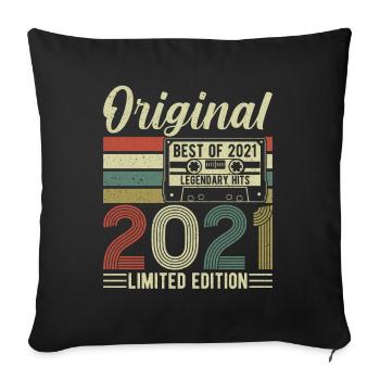 Legendary 3rd Birthday Year 2021 - Sofa pillowcase 17,3'' x 17,3'' (45 x 45 cm) - black - Front