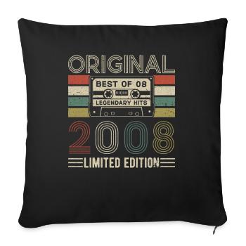 Legendary 16th Anniversary of 2008 - Sofa pillowcase 17,3'' x 17,3'' (45 x 45 cm) - black - Front