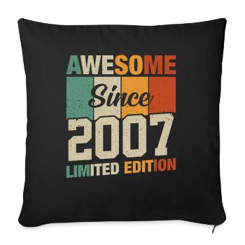 Année de naissance légendaire 2007 - Housse de coussin décorative 45 x 45 cm - noir - Devant