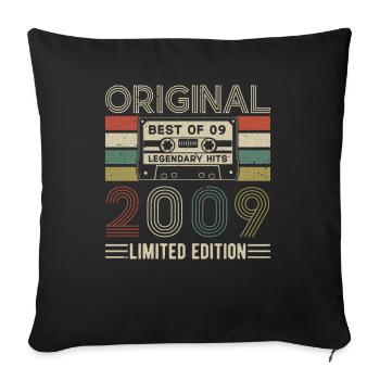 Millésime 2009 Anniversaire - Housse de coussin décorative 45 x 45 cm - noir - Devant