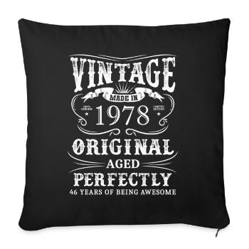 Vintage Made In 1978 46 Years Of Being Awesome - Sofa pillowcase 17,3'' x 17,3'' (45 x 45 cm) - black - Front