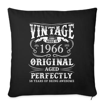 Vintage Made In 1966 58 Years Of Being Awesome - Sofa pillowcase 17,3'' x 17,3'' (45 x 45 cm) - black - Front