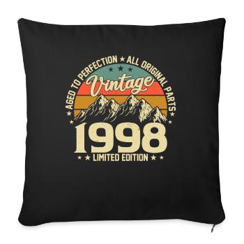 Né en 1998 - Trésor de légende vintage - Housse de coussin décorative 45 x 45 cm - noir - Devant