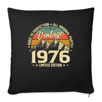 Legendary year of birth 1976 - Sofa pillowcase 17,3'' x 17,3'' (45 x 45 cm) - black - Front