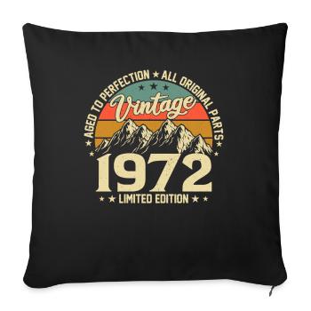 Born in 1972 - Legendary 52nd Birthday - Sofa pillowcase 17,3'' x 17,3'' (45 x 45 cm) - black - Front