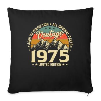 Legendary year of birth 1975 - Sofa pillowcase 17,3'' x 17,3'' (45 x 45 cm) - black - Front
