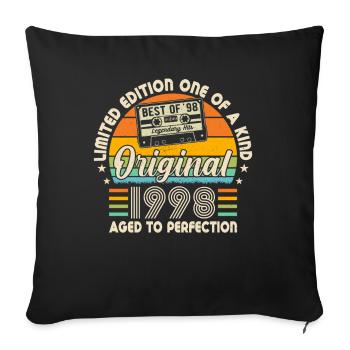 Vintage 1998 Birthday - Sofa pillowcase 17,3'' x 17,3'' (45 x 45 cm) - black - Front