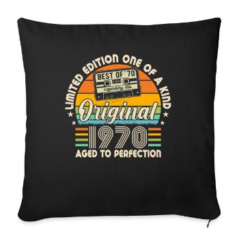 Legendary 54th Birthday Party 1970 - Sofa pillowcase 17,3'' x 17,3'' (45 x 45 cm) - black - Front