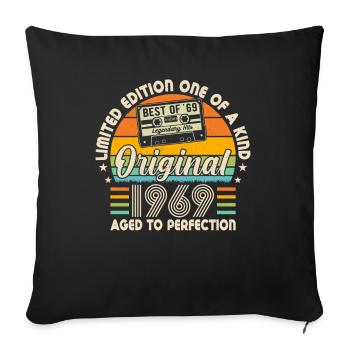 Vintage 1969 Birthday Celebration - Sofakissenbezug 45 x 45 cm - Schwarz - Vorne