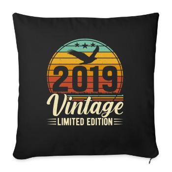 Vintage 2019 Legendary - Sofa pillowcase 17,3'' x 17,3'' (45 x 45 cm) - black - Front