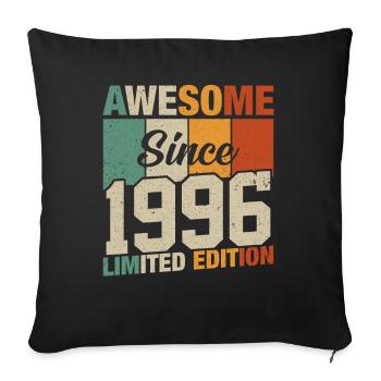 Joie d’anniversaire '96 - Housse de coussin décorative 45 x 45 cm - noir - Devant