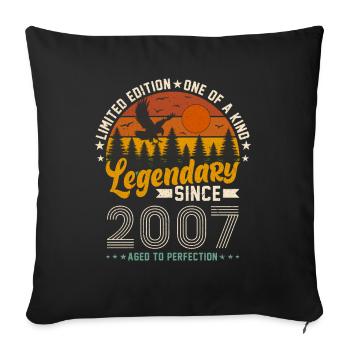 Birthday 2007 Vintage - Sofa pillowcase 17,3'' x 17,3'' (45 x 45 cm) - black - Front