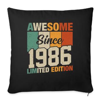 Millésime 1986 anniversaire anniversaire - Housse de coussin décorative 45 x 45 cm - noir - Devant