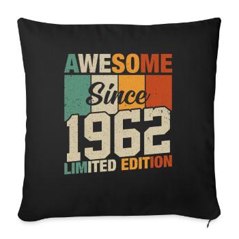 Né en 1962 - Les légendes sont nées - Housse de coussin décorative 45 x 45 cm - noir - Devant