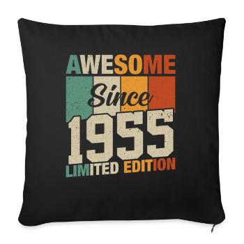 Legendary vintage 1955 - Sofa pillowcase 17,3'' x 17,3'' (45 x 45 cm) - black - Front