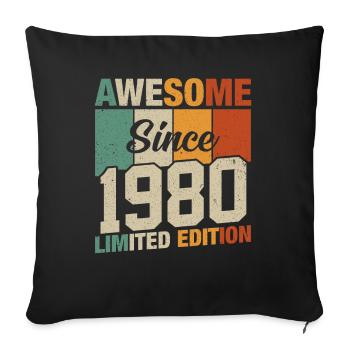 Année de naissance légendaire 1980 - Housse de coussin décorative 45 x 45 cm - noir - Devant