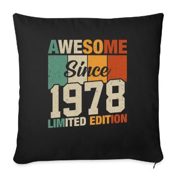 Millésime légendaire 1978 - Housse de coussin décorative 45 x 45 cm - noir - Devant