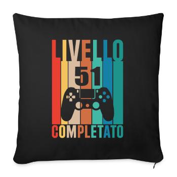 Level 51 - Sofa pillowcase 17,3'' x 17,3'' (45 x 45 cm) - black - Front