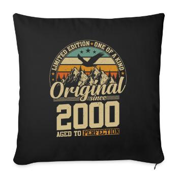 Jubilee Year 2000 – Vintage Birthday Gift - Sofa pillowcase 17,3'' x 17,3'' (45 x 45 cm) - black - Front