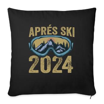 Happy Ski Team Adventure - Sofa pillowcase 17,3'' x 17,3'' (45 x 45 cm) - black - Front