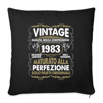Born in 1983 Date of birth 1983 Vintage 1983 - Sofa pillowcase 17,3'' x 17,3'' (45 x 45 cm) - black - Front