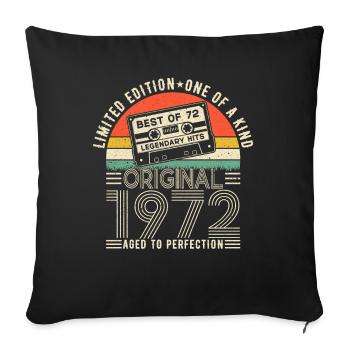 Born in 1972 Birthday 1972 Vintage 1972 - Sofa pillowcase 17,3'' x 17,3'' (45 x 45 cm) - black - Front