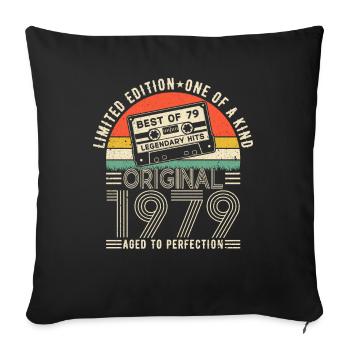 Born in 1979 Birthday 1979 Vintage 1979 - Sofa pillowcase 17,3'' x 17,3'' (45 x 45 cm) - black - Front