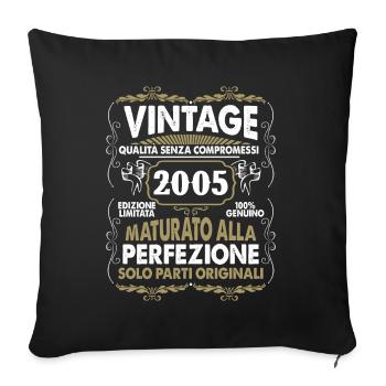 2005 Vintage Vintage Retro Birthday Gift - Sofa pillowcase 17,3'' x 17,3'' (45 x 45 cm) - black - Front