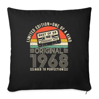 Born in 1968 Birthday 1968 Vintage 1968 - Sofa pillowcase 17,3'' x 17,3'' (45 x 45 cm) - black - Front