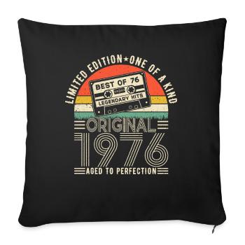 Born in 1976 Birthday 1976 Vintage 1976 - Sofa pillowcase 17,3'' x 17,3'' (45 x 45 cm) - black - Front