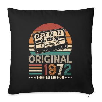 Born in 1972 Birthday 1972 Vintage 1972 - Sofa pillowcase 17,3'' x 17,3'' (45 x 45 cm) - black - Front