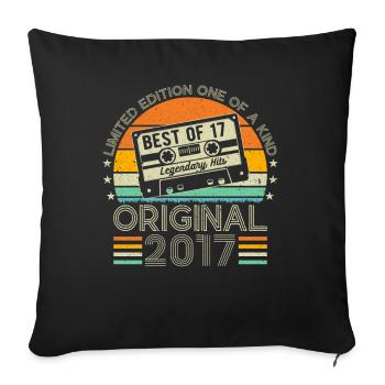 Festive 7th Birthday 2017 - Sofa pillowcase 17,3'' x 17,3'' (45 x 45 cm) - black - Front